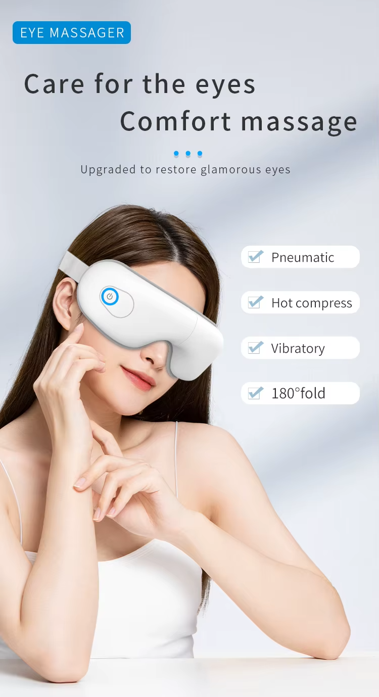 4D Smart Eye Massager with Airbag Vibration, Hot Compress, and Bluetooth: Relieve Eye Fatigue, Reduce Puffiness, and Smooth Wrinkles
