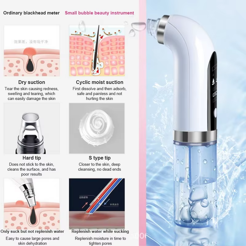 USB Rechargeable Electric Pore Vacuum with Water Cycle: Deep Cleanser for Blackhead Removal, Pimples, and Facial Care