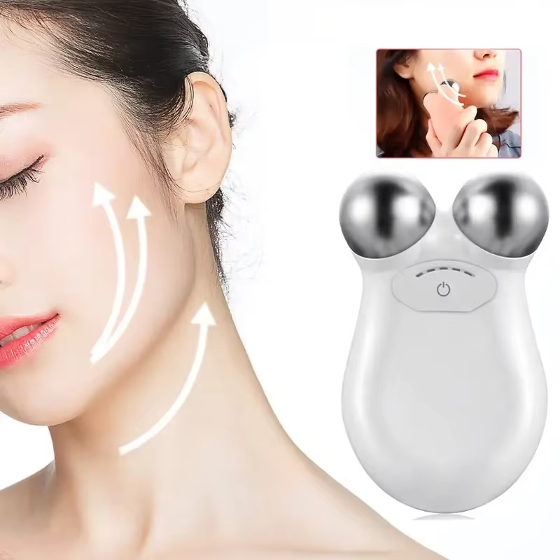 Microcurrent Facial Massager Roller: EMS Face Lift, Wrinkle Reduction, Skin Tightening, and Firming Slimming Tool for Skin Care
