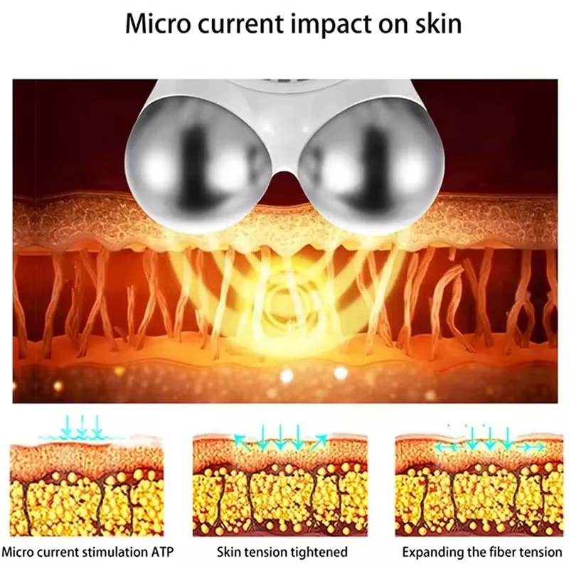 Microcurrent Facial Massager Roller: EMS Face Lift, Wrinkle Reduction, Skin Tightening, and Firming Slimming Tool for Skin Care