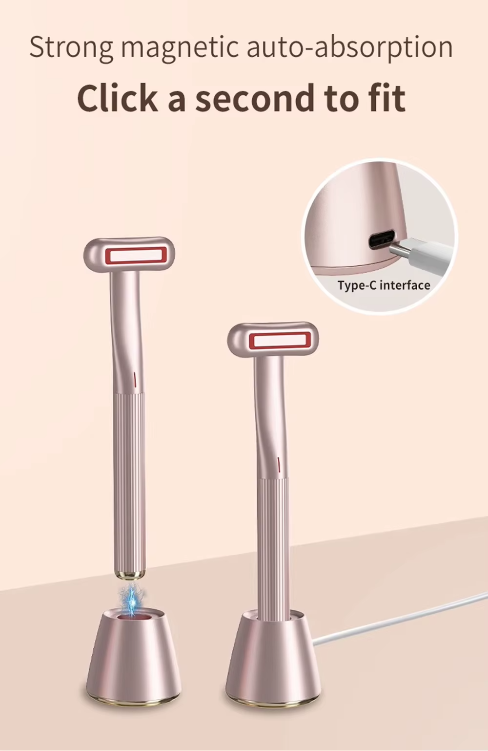 4-in-1 LED EMS Eye Massager with 360° Rotation: Microcurrent, Heating, and Vibration for Facial Lifting, Anti-Aging, and Wrinkle Care